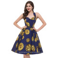 Grace Karin algodão barato halter v-neck design joelho comprimento retro 1950s vestidos vintage CL6292-9 #